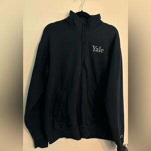 Champion Men’s 1/4 Zip Yale Embroidered‎ Navy Pullover Sz XL Eco Authentic